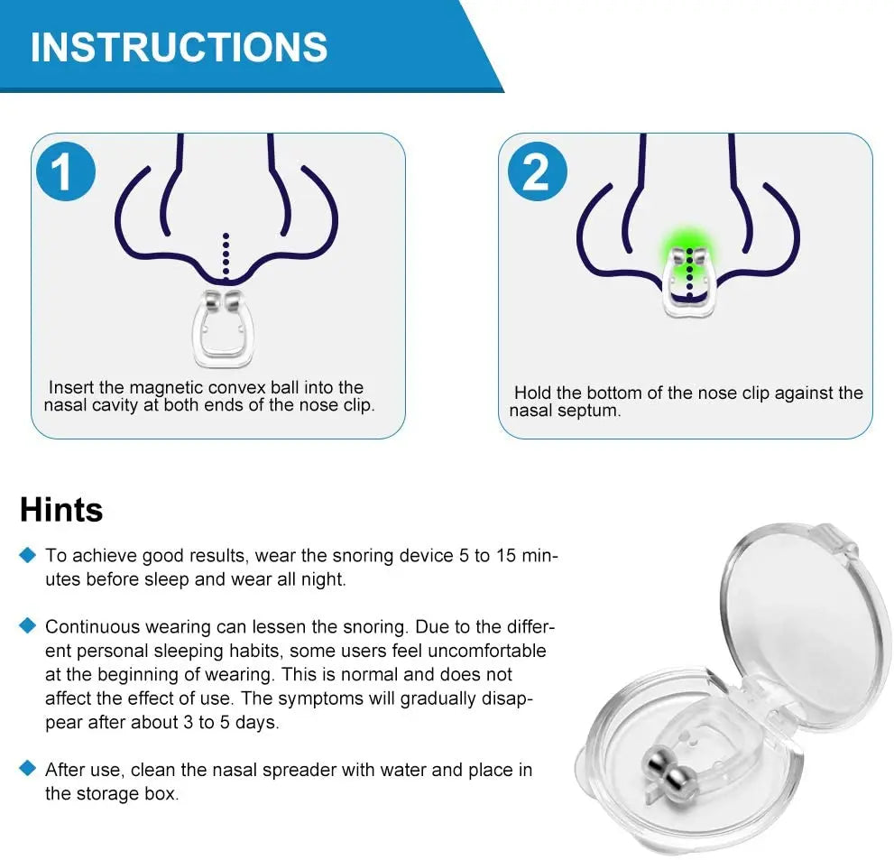4Pcs Silicone Magnetic Stop Snoring Device Professional Sleeping Aid Relieve Anti Snore Clip Latest