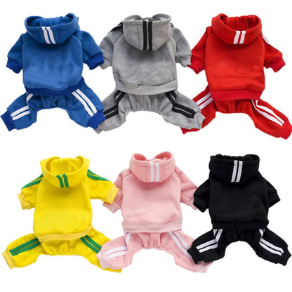 Adidog Dog Clothes Thick Overalls for Dogs, Winter Pet Dog Clothing for Small Dogs Puppy Jumpsuit Tracksuit Costume for Yorkie