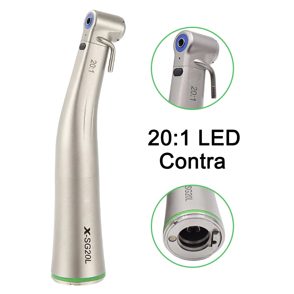 dentistry Contra Angle Low Speed Handpiece 1:1/1:5/20:1 Fiber Optic Straight Contra Angle X25L/X95L Style Air Turbine  dental