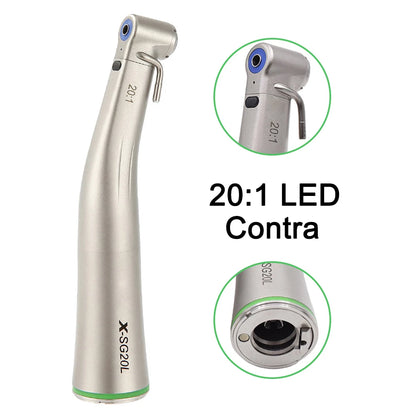 dentistry Contra Angle Low Speed Handpiece 1:1/1:5/20:1 Fiber Optic Straight Contra Angle X25L/X95L Style Air Turbine  dental