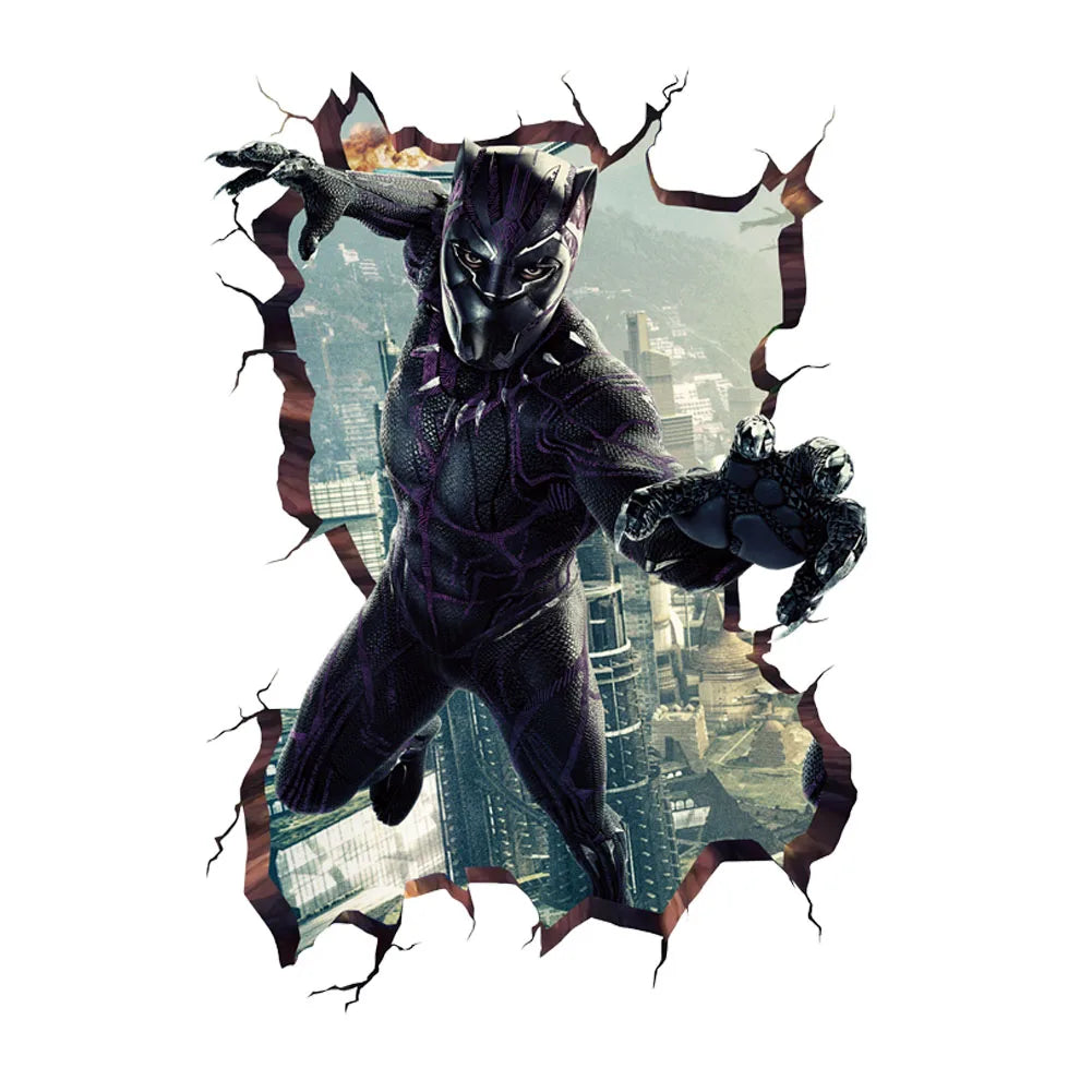 3D Avengers Captain America Cartoon Wall Stickers For Kids Room Super Heroes Decorations PVC Home Decor Wall Mural Art Posters