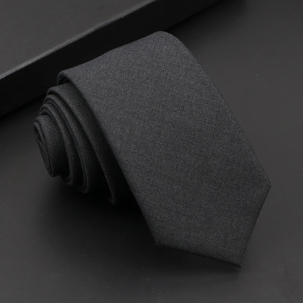 Mens Classic Cotton Ties High Quality Handmade Skinny 6CM Neck Tie Plaid Solid Color Striped Narrow Business Shirt Accessories