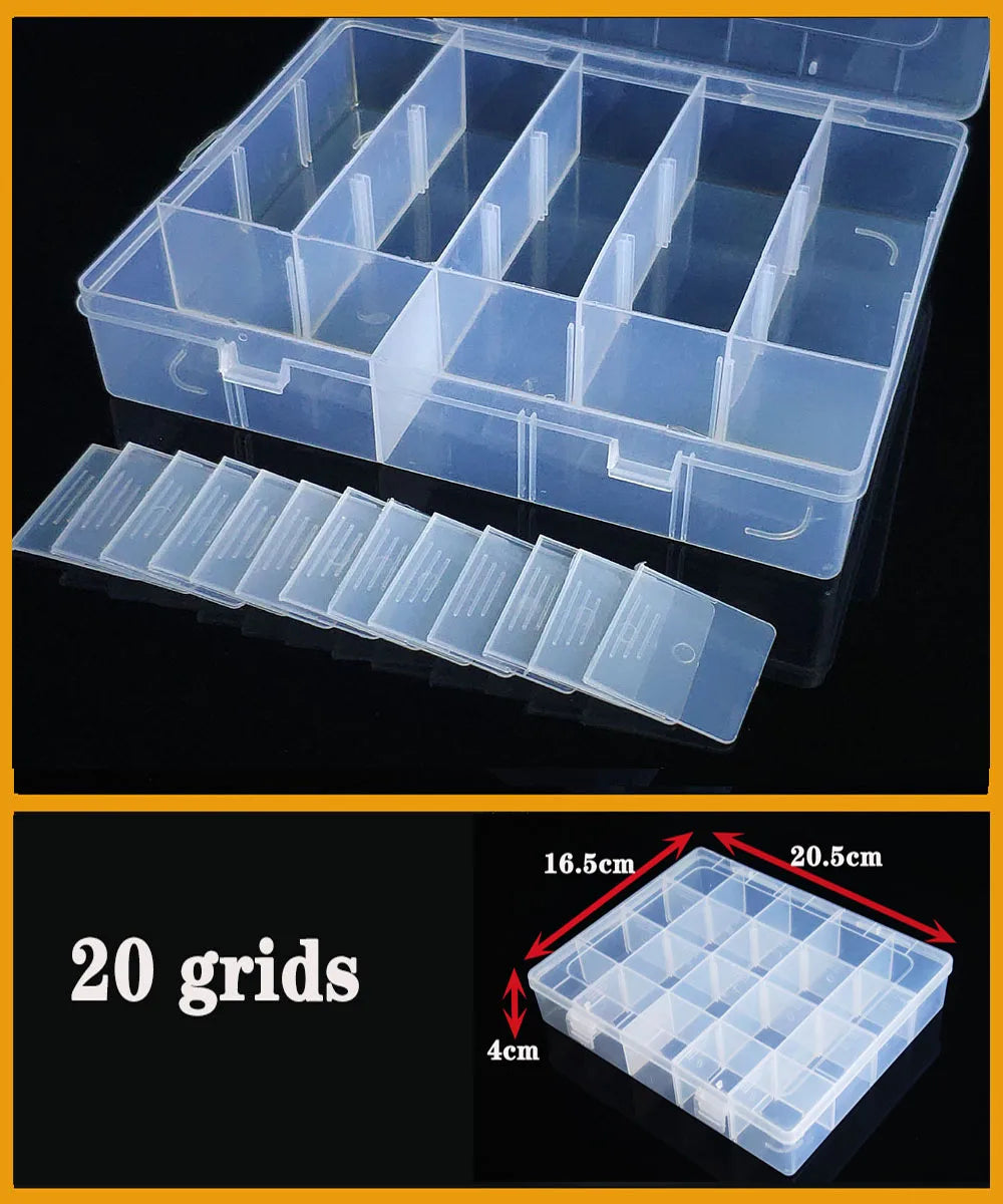Transparent Plastic Box Screw Compartment Box Jewelry Earring Display Case Container Clear Terminal Organizer Tool Storage boxes