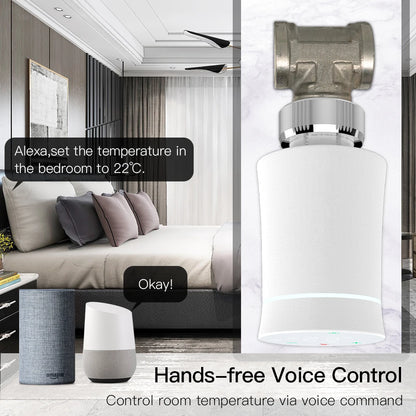 MOES TRV ZigBee 3.0 Tuya New Radiator Actuator Valve Smart Programmable Thermostat Temperature Heater Alexa Voice Control