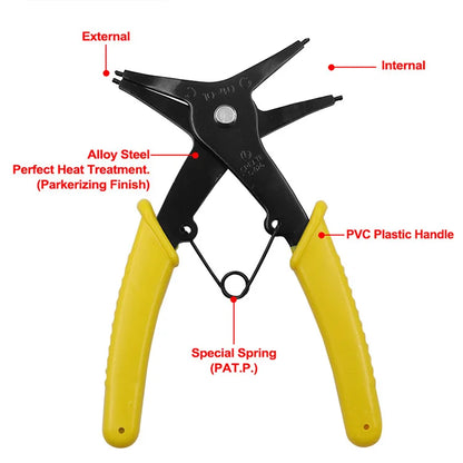 2 in 1 Snap Ring Plier 4 Way Type Circlip Pliers  Multifunctional  Hand Tool