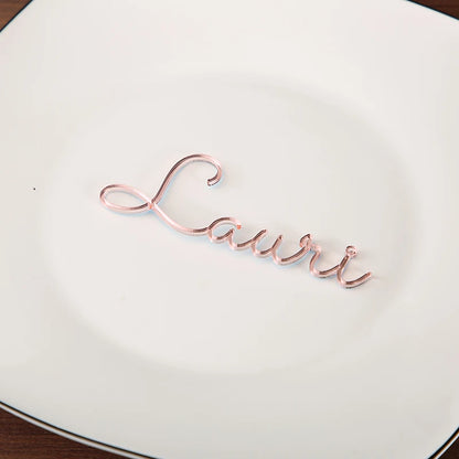 Personalized wedding place table cards Laser cut names Guest names Weddings place card name signs Place settings Bride and Groom