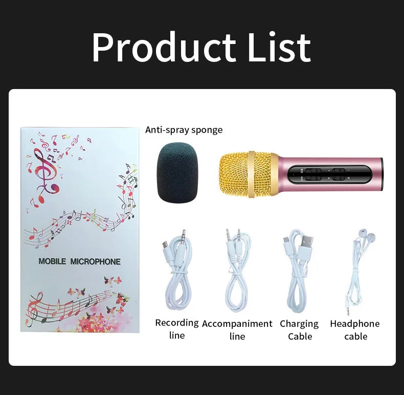 Portable Mini Wireless Condenser Mic Gadget Home Noise Reduction Microphone Integrated Audio Confere for Singing Songs
