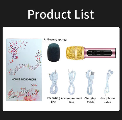Portable Mini Wireless Condenser Mic Gadget Home Noise Reduction Microphone Integrated Audio Confere for Singing Songs