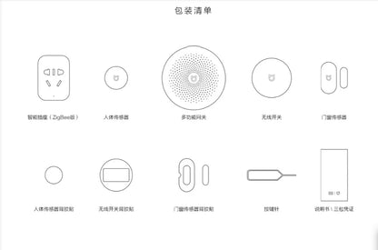 Xiaomi Mijia Smart Home Family Suit Kit Gateway Window Door Sensors Body Sensor Wireless Switch Zigbee 5 in1 Security Smart Kit