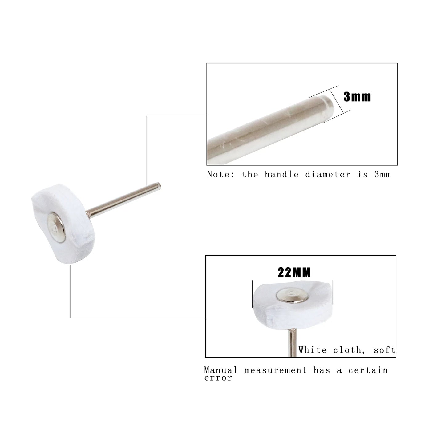 2.35/3mm Shank 40 Pieces Muslin Polishing Buffing Wheel Buffs Set Fits Dremel Rotary Tools