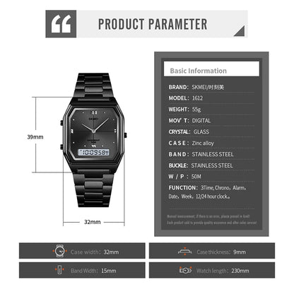 SKMEI Fashion Sport 3Time Chrono Digital Electronic Wristwatch For Men Women Double Display Waterproof Chrono Watch Reloj Hombre