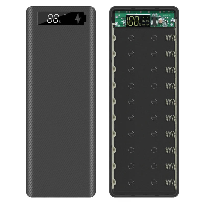 Welding Free 10*18650 Battery Storage Box 2 USB Power Bank Case 5/12V DIY Shell 18650 Battery Holder Case PD QC 3.0 Quick Charge