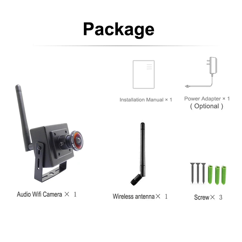 5MP Wifi Mini Kamera Panoramiczna Ip 1080P HD 1.7mm Obiektyw Rybie Oko CCTV Bezpieczeństwo Monitoring Sieciowy Bezprzewodowy Dźwięk Mikro Onvif Mała Kamera