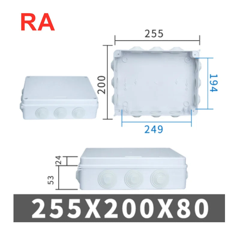RA RT Wholesale ABS Plastic IP65 IP55 Waterproof Junction Box DIY Outdoor Electrical Connection Box Cable Branch Box