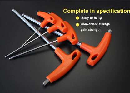 2/2.5/3/4/5/6/8/10mm Flat/Ball Head Hex Key Allen Wrench Hand Tool T-Handle Hex Key Wrench Ball End Allen Hex Key Wrench Spanner