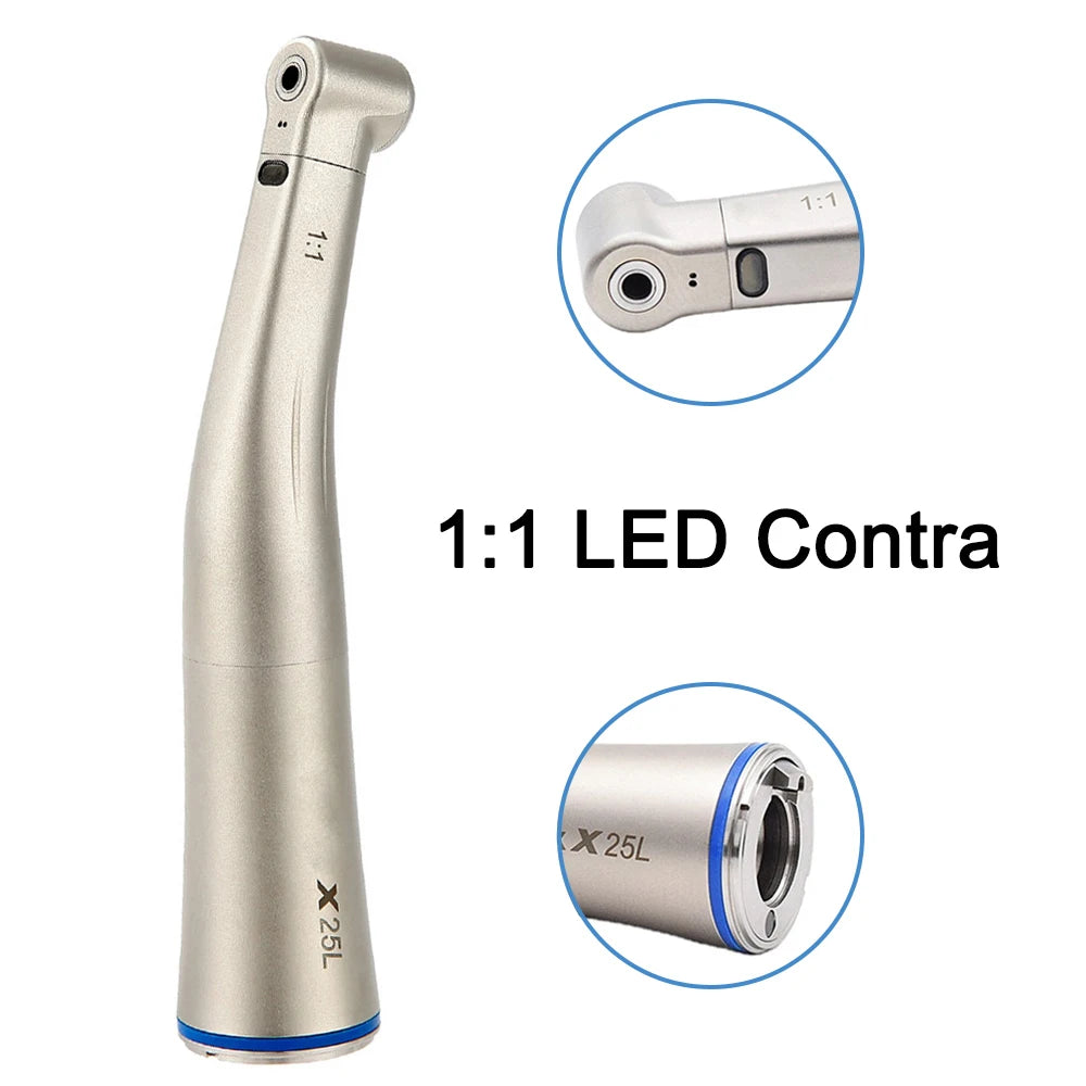 dentistry Contra Angle Low Speed Handpiece 1:1/1:5/20:1 Fiber Optic Straight Contra Angle X25L/X95L Style Air Turbine  dental