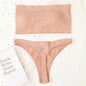 Women Strapless Bra And Panties Set Push Up Bra High Waist Thong  Seamless Underwear Sexy Tube Bra Female Sexy Lingerie Set