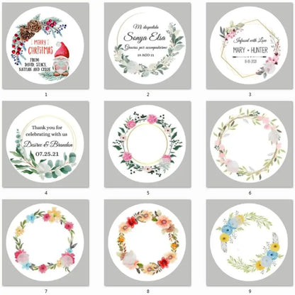 2-7cm Custom Stickers Customized Logos Wedding Birthdays Baptism Stickers Personality Labels Design Own Baking Gift Bag Sticker
