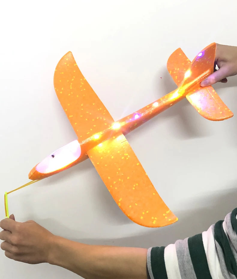 50/33CM Big Foam Plane Glider Hand Throw Airplane Light Inertial Bubble Planes Outdoor Launch Kids Toys for Children Boys Gift