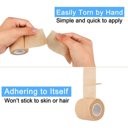 24 Pieces Self Adhesive Bandage Wrap Breathable Vet Wrap Cohesive Bandage First Aid for Pets Athletic Elastic Self Adherent Wrap