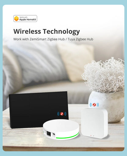 Zemismart Zigbee US AU Wall Light Switch No Neutral 1 2 3 Gangs Black Interruptor Work with Tuya Alexa Google Home Voice