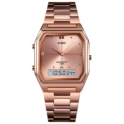 SKMEI Fashion Sport 3Time Chrono Digital Electronic Wristwatch For Men Women Double Display Waterproof Chrono Watch Reloj Hombre