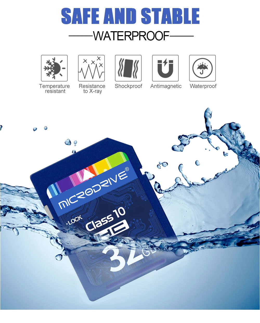 Standard SD Card  64GB 128GB 256GB SDHC/XC 16GB 32GB Normal Full Size Flash SD Memory Card High Speed for Camera