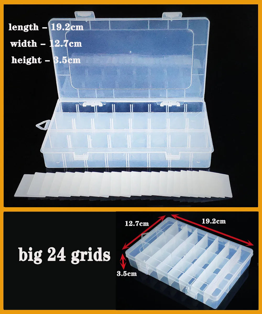Transparent Plastic Box Screw Compartment Box Jewelry Earring Display Case Container Clear Terminal Organizer Tool Storage boxes