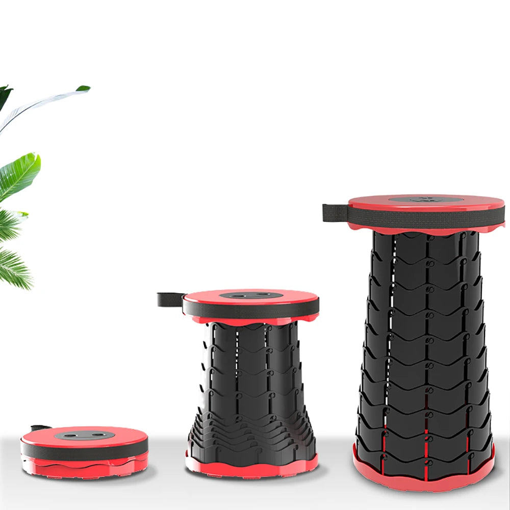 Portable Folding Telescopic Stool Lightweight Plastic Subway Queuing Chair Outdoor Camping Chair Fishing Seat
