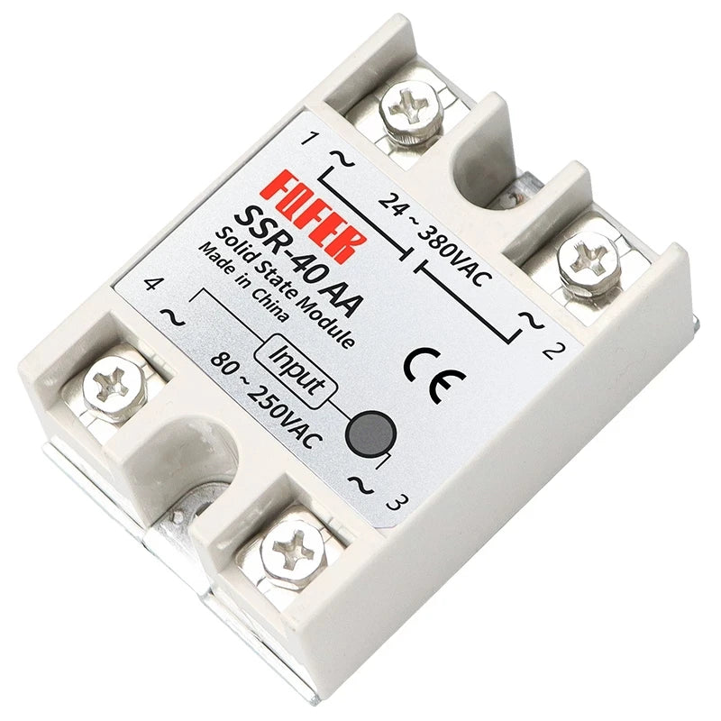 SSR-25AA 40AA 60AA AC Solid State Relay Single Phase AC-AC 80-250VAC Input 24-380VAC Output