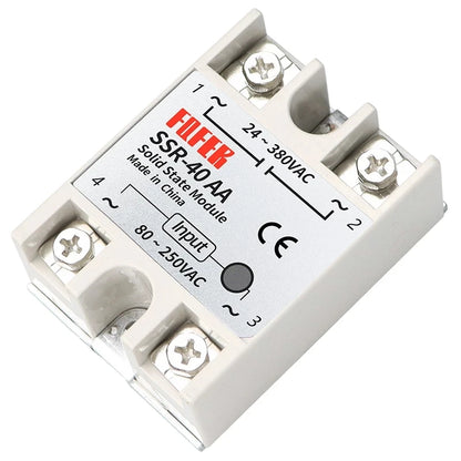 SSR-25AA 40AA 60AA AC Solid State Relay Single Phase AC-AC 80-250VAC Input 24-380VAC Output