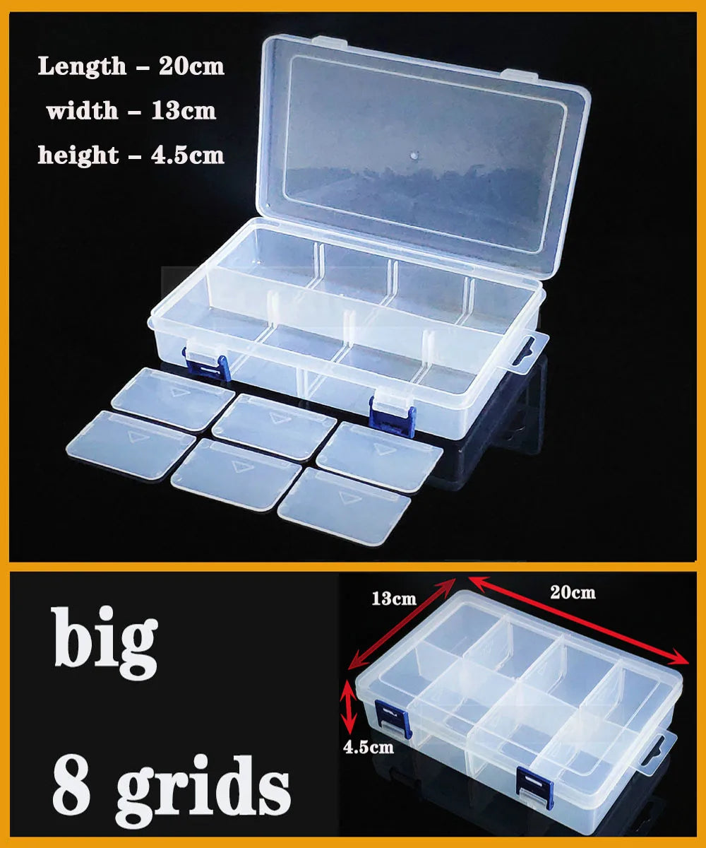 Transparent Plastic Box Screw Compartment Box Jewelry Earring Display Case Container Clear Terminal Organizer Tool Storage boxes