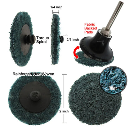 35/46/52PCS 2"Abrasive Disc Sanding Discs Roll Lock Surface Conditioning Discs R-Type Quick Change Disc with1 Disc Pad Holder