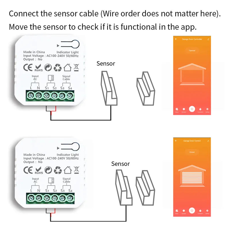 Smart Life ZigBee Garage Door Sliding Gate Opener App Control with Tuya Voice Control with Alexa Google Home Requires Gateway
