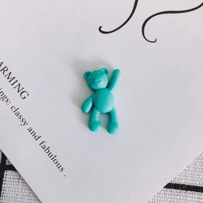 10PCS/lot DIY Cute Cartoon Teddy Bear Pendant Jewelry Accessories Wholesale Alloy Spray Paint Simple Multicolor Jewelry Material