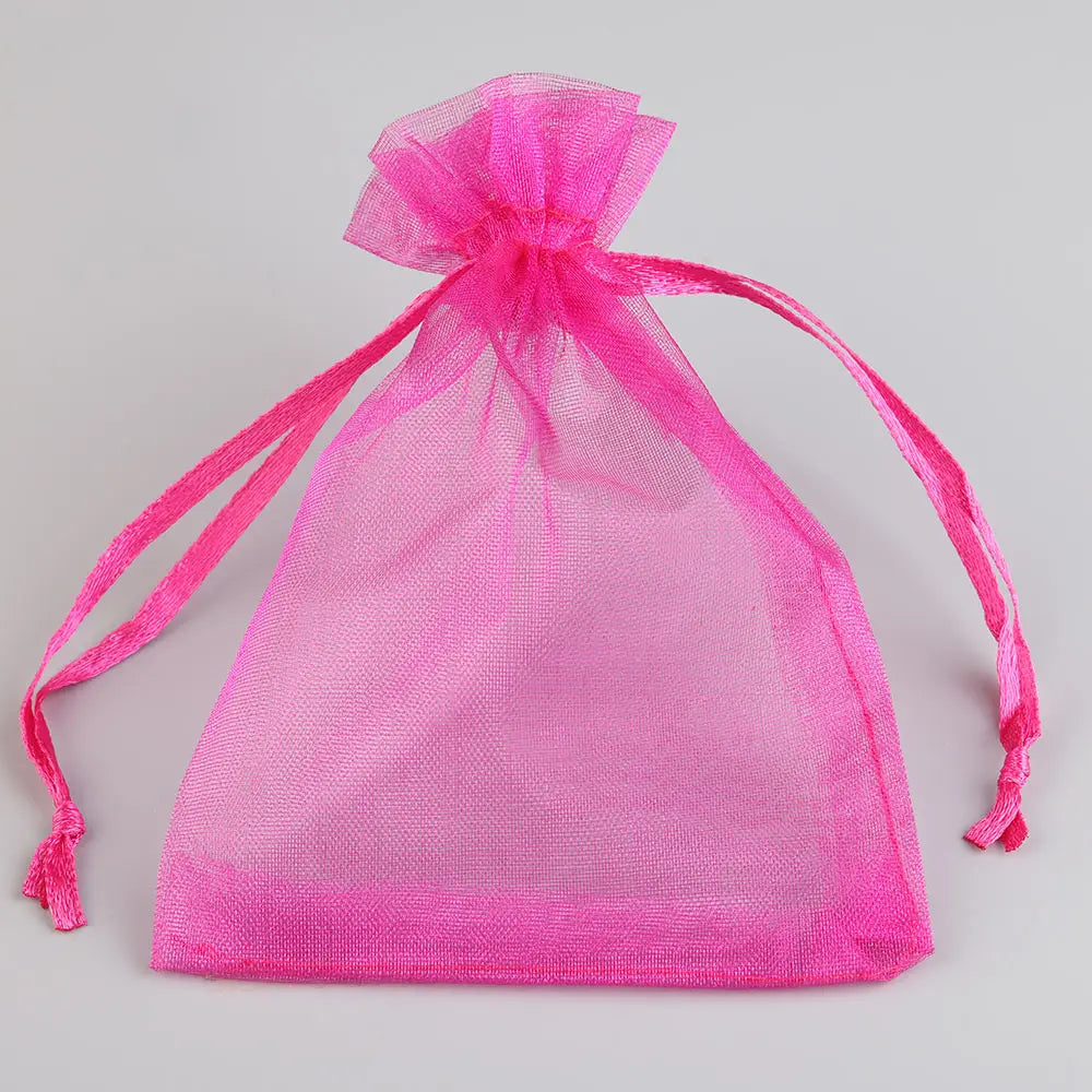 50/100pcs Colorful Organza Gift Bag 5x7 7x9 9x12 10x15 13x18cm Party Wedding Favors Candy Jewelry Packaging Drawstring pouches