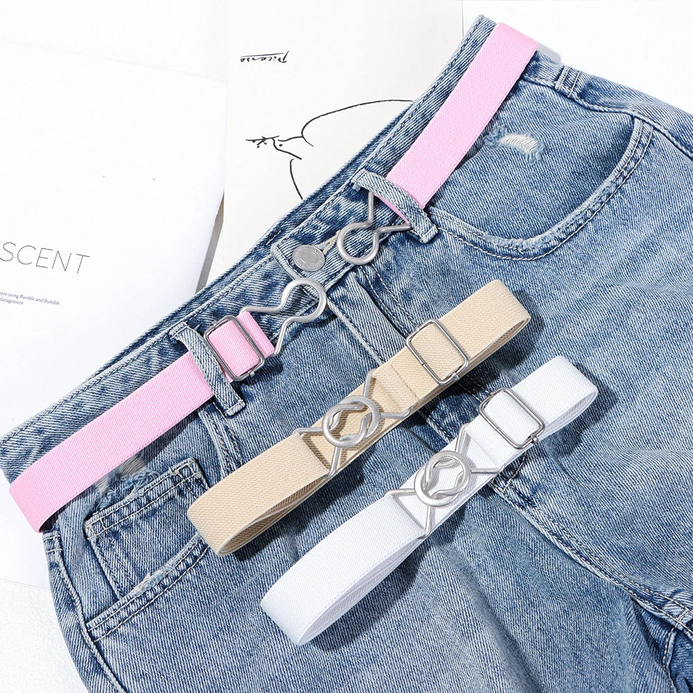 1PC Fashion Adjustable Children Elastic Belts Wide Candy Color Waist Belt Stretch Canvas Belt For Jeans Pants Kids Casual Belts