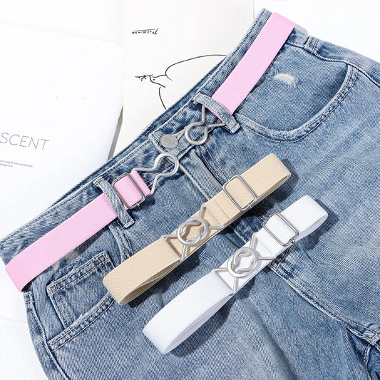 1PC Fashion Adjustable Children Elastic Belts Wide Candy Color Waist Belt Stretch Canvas Belt For Jeans Pants Kids Casual Belts