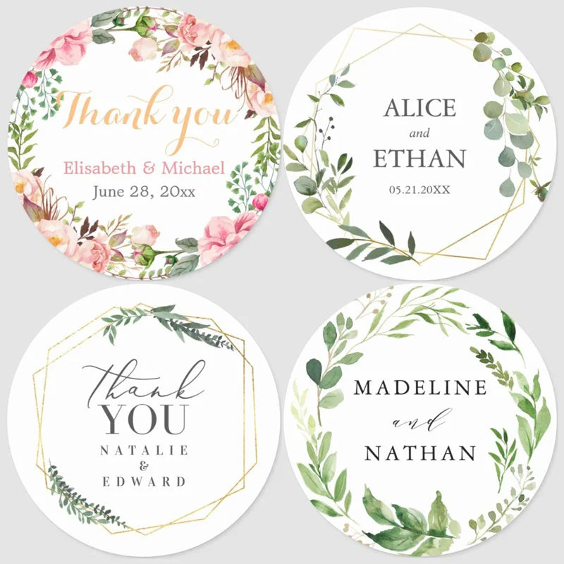 2-7cm Custom Stickers Customized Logos Wedding Birthdays Baptism Stickers Personality Labels Design Own Baking Gift Bag Sticker