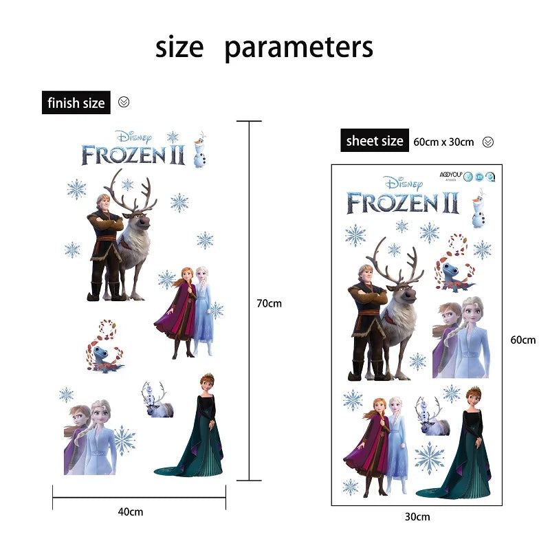 Cartoon diy frozen princess Elsa Anna wall stickers girl Children room background decoration removable kids bedroom poster decal