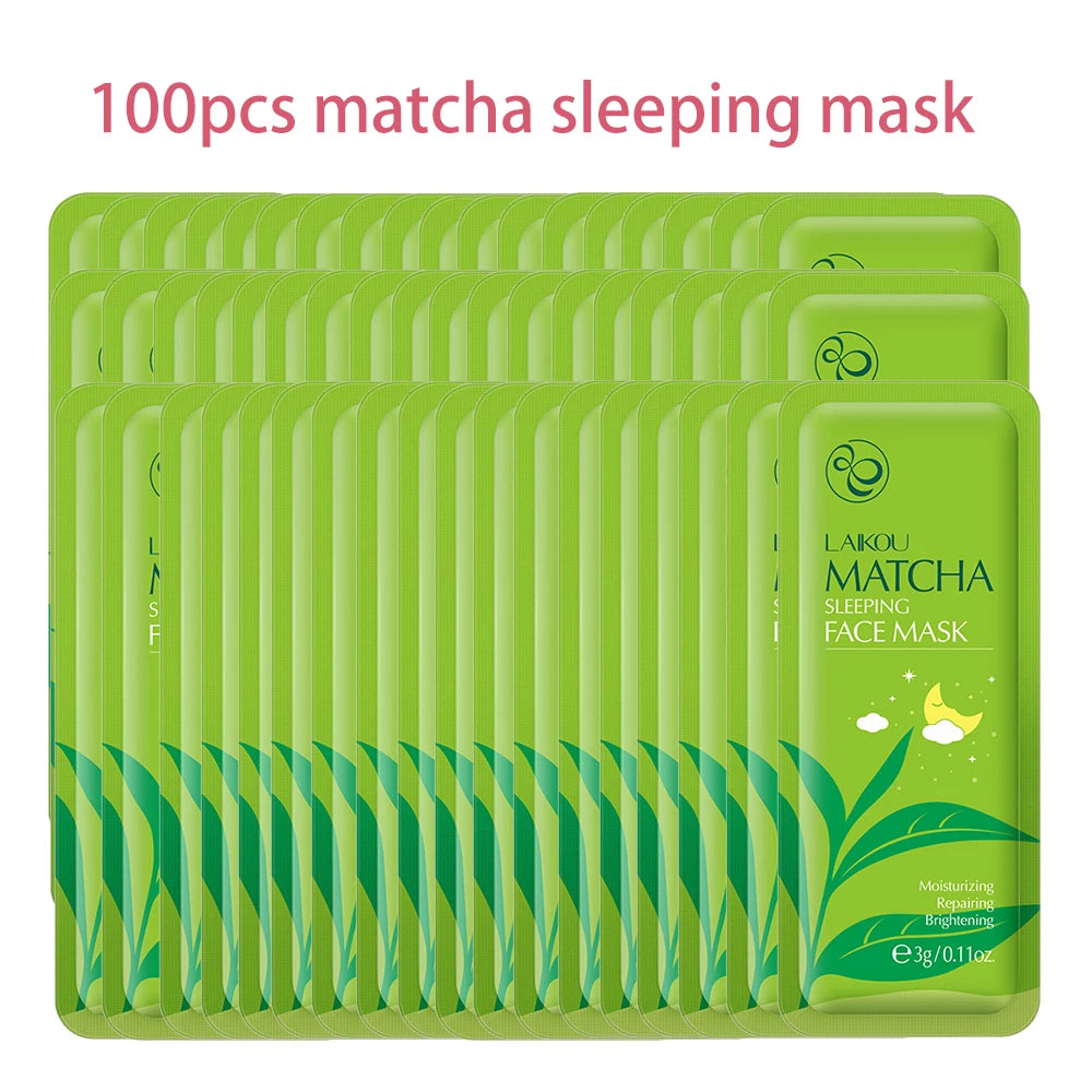 100 Pcs LAIKOU Moisturizing Sleeping Mask Sakura Snail Seaweed Centella Face Mask Tendering & Nourishing Oil-control Skin Care