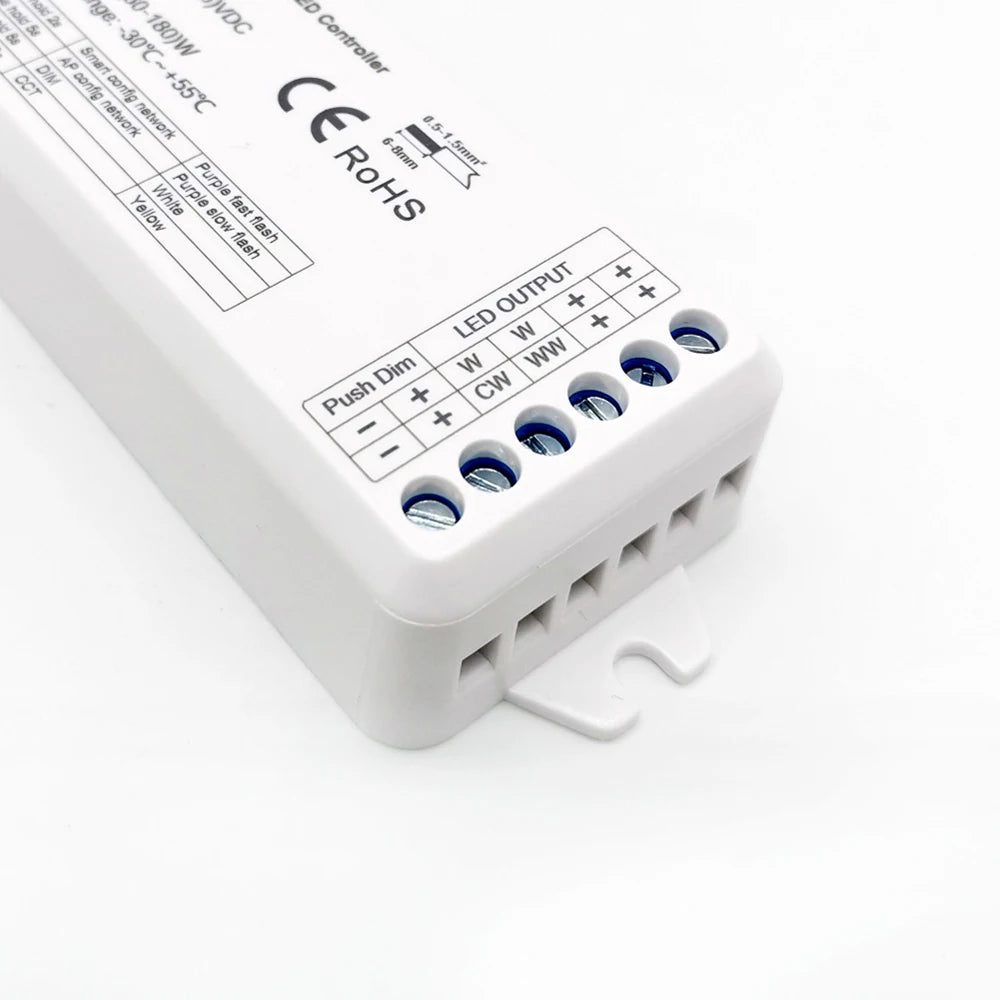 Tuya Zigbee Dimmer LED Switch 12V 24V 36V DC 2CH Wireless RF 2.4G Remote WIFI Smart Life CCT WW CW Strip Controller WZ1 Dimer