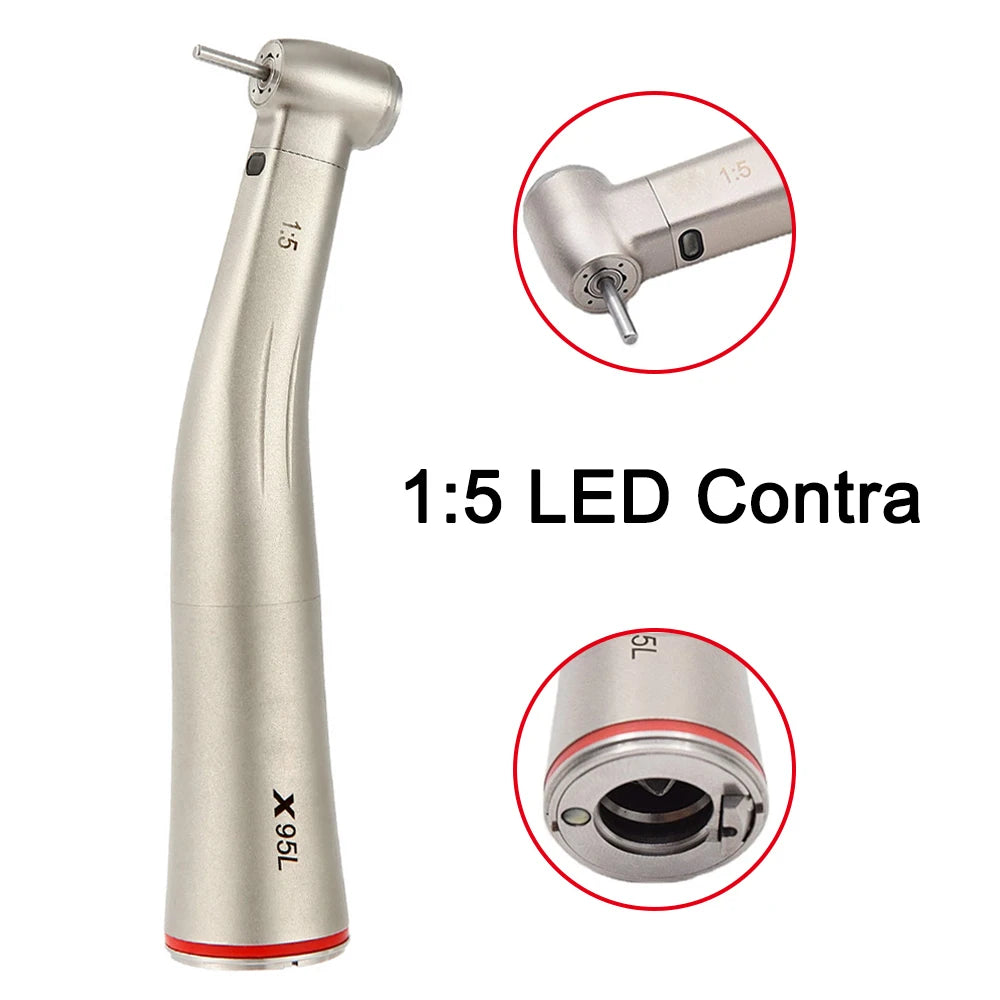 dentistry Contra Angle Low Speed Handpiece 1:1/1:5/20:1 Fiber Optic Straight Contra Angle X25L/X95L Style Air Turbine  dental
