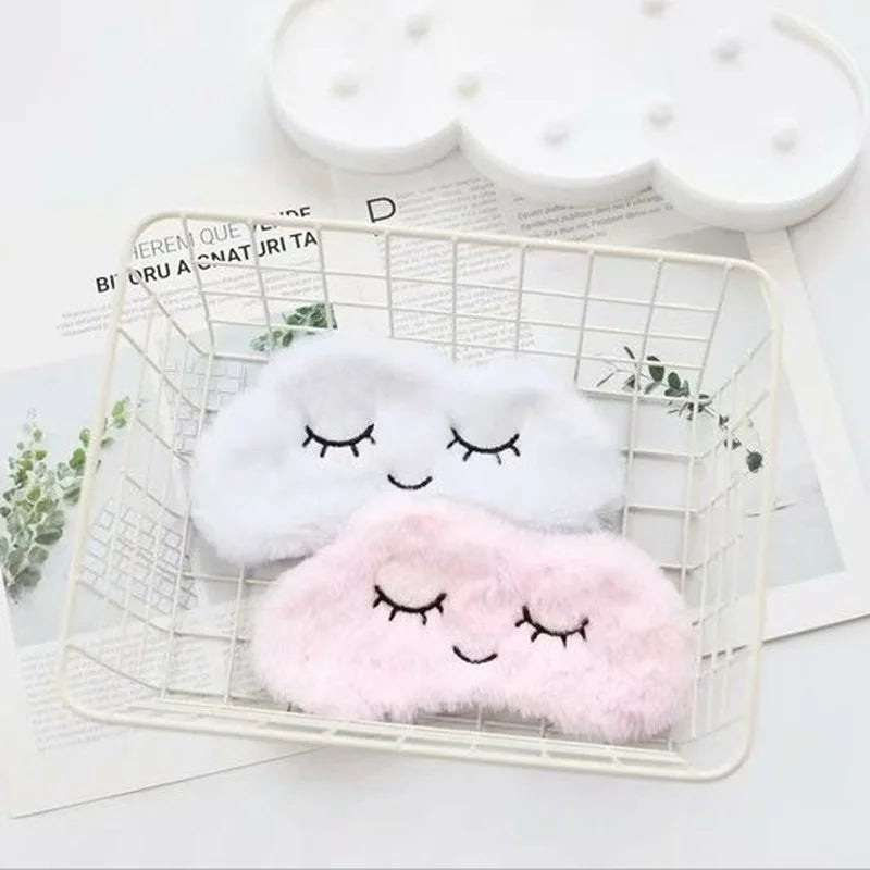 Cartoon Sleeping Eye Mask Plush Eye Shade Cover Eyeshade Cloud Eye Cover Eyepatch Nap Health Eye Cover