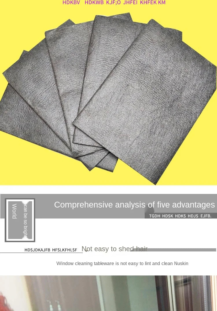 Professional Streak-Free Magic Cloth - Extra Thick Absorbent Cleaning Towel for Windows/Mirrors/Glass, Non-Scratch Multipurpose
