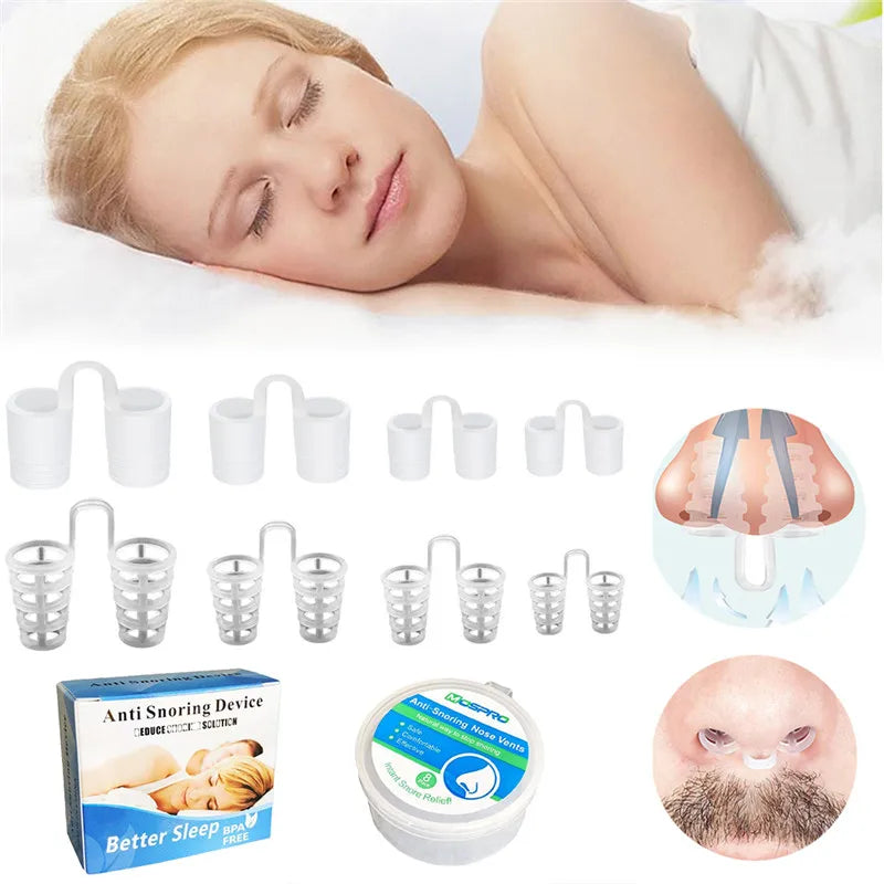Anti Snoring Sleep Nose Clip Snore Stop Aid Nasal Dilators Device Congestion Aid No Strips Cones Sleeping Aid Device