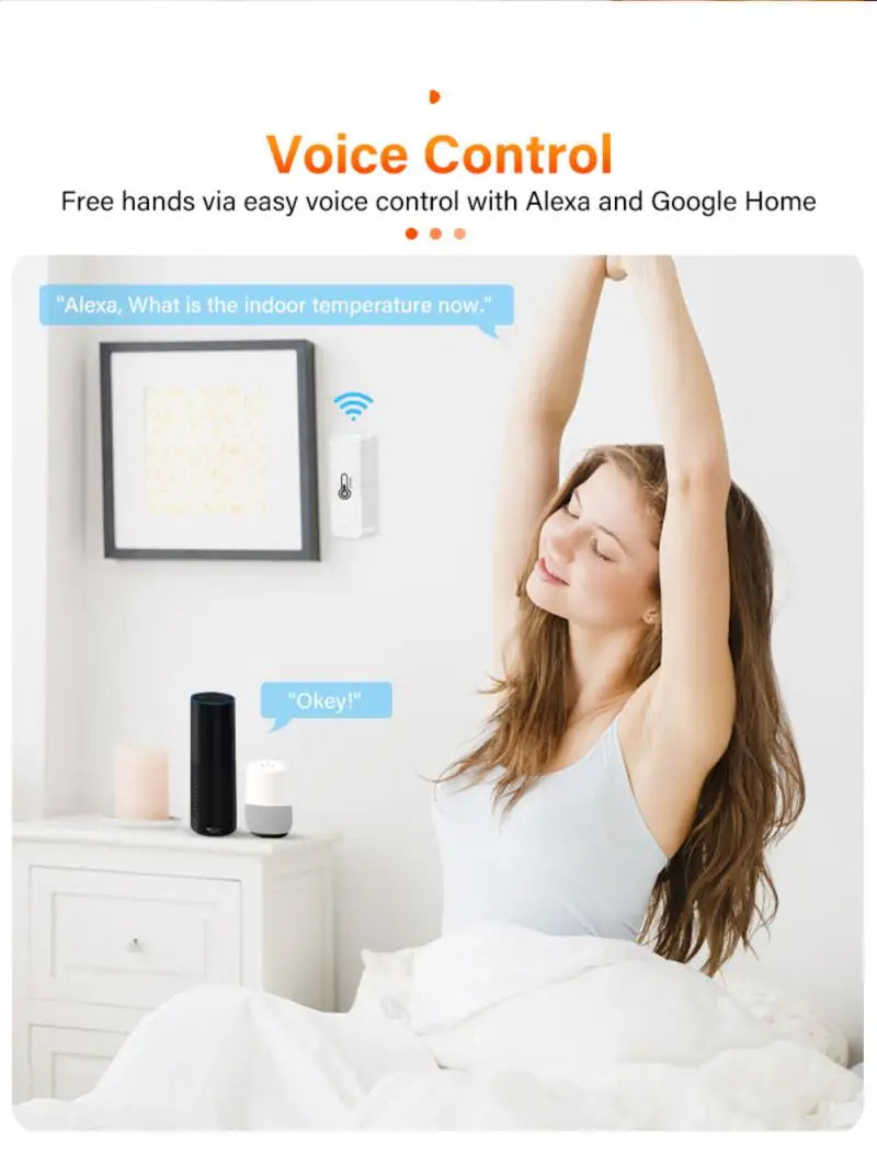 AUBESS Tuya Smart ZigBee 3.0 Smart Temperature And Humidity Sensor Monitoring Reminder Via Alexa Google Home ZigBee Gateway