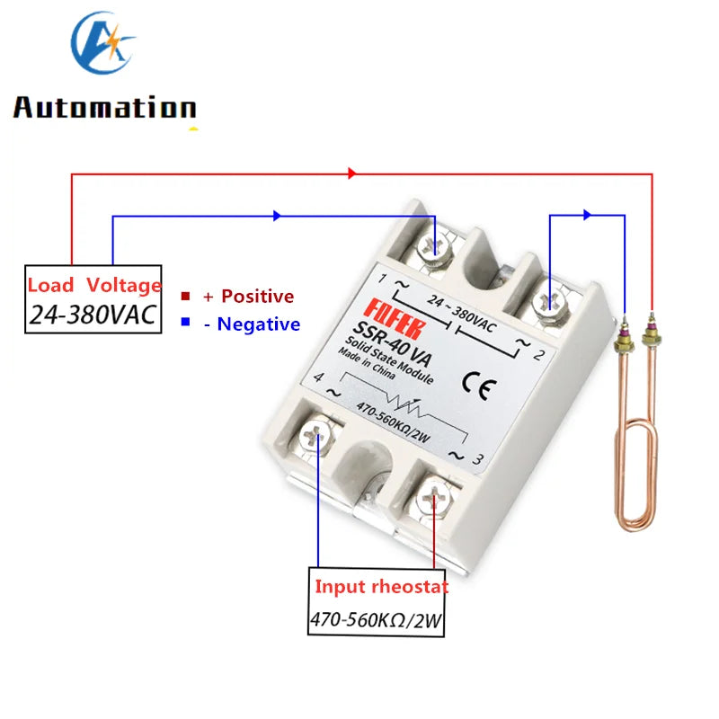 SSR-25AA 40AA 60AA AC Solid State Relay Single Phase AC-AC 80-250VAC Input 24-380VAC Output