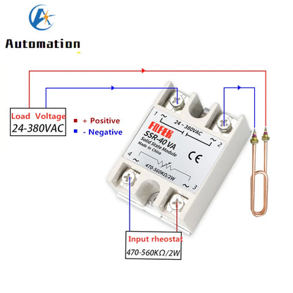SSR-25AA 40AA 60AA AC Solid State Relay Single Phase AC-AC 80-250VAC Input 24-380VAC Output