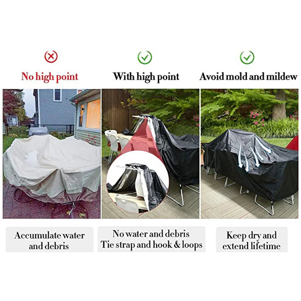 75 Sizes  Furniture Waterproof  Cover For Rattan Table Cube Chair Sofa  Rain Garden Patio Protective Cover Black and Silver